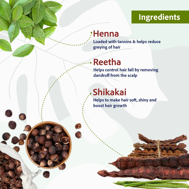 Henna Shikakai Shampoo by Sri Sri Tattva Ayurveda herbs for hair care