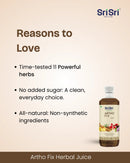 Sri Sri Tattva Artho Fix Herbal Juice bottle with beniifts