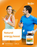 Couple jogging — natural energy boost with Moringa + Amla vegan Ayurvedic tablets Canada
