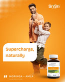 Dad and son playful strength — Moringa + Amla natural vitality support