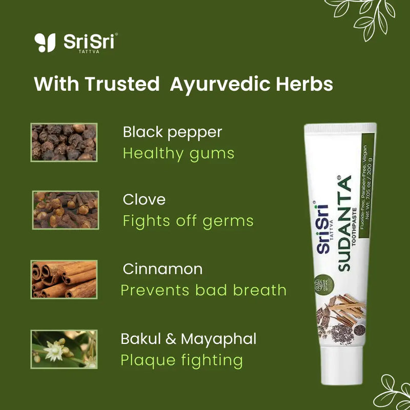 Sudanta Herbal Toothpaste with Ayurvedic Herbs
