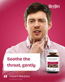 Man with throat discomfort — Yashtimadhu Licorice tablets for soothing hoarseness and voice comfort, Canada