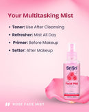 Sri Sri Tattva Rose Mist functions as a Multitasking Toner, Makeup Primer, and Setter