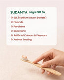 Sudanta SLS-free and fluoride-free natural toothpaste with bamboo toothbrush