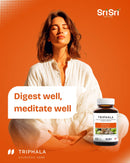 Calm meditation after light digestion — Triphala Ayurvedic tablets supporting gut ease and daily balance (Canada)